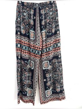 La Moda Women’s Boho Flare Pants Floral Wide Leg Stretch Festival Summer